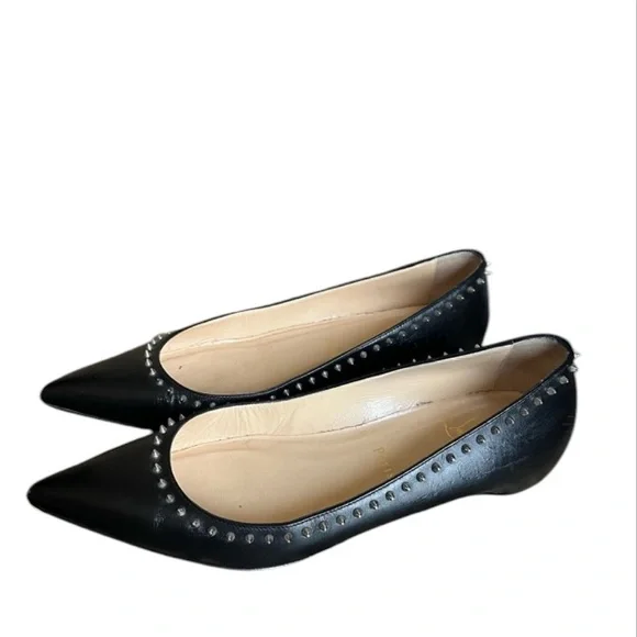 Christian Louboutin Anjalina leather spike flatsRETAIL 695